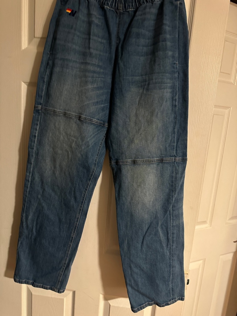 Aviator Nation Men's Relaxed Blue Denim Jeans